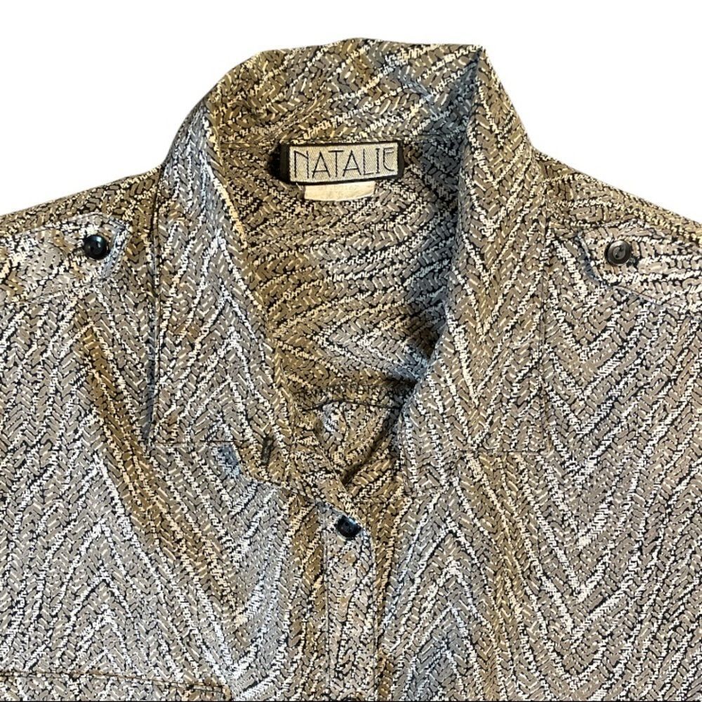 Vintage Natalie Animal Print Button down Shirt